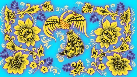 Хохломской узор Жар-птица