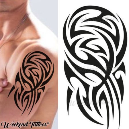 Небольшие трайбл тату на плечо