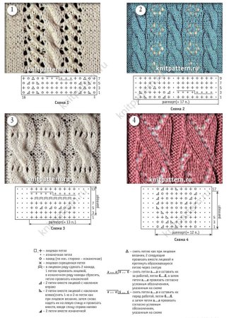 Образцы вязания на спицах со схемами и описанием для начинающих