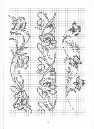 Цветочные орнаменты для вышивки