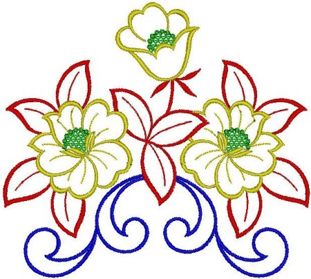 Цветочные узоры для вышивки гладью