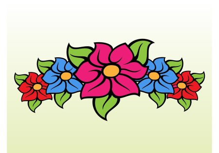 Цветочный орнамент в полосе