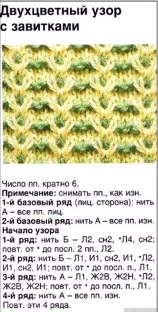 Вязание спицами двухцветные узоры