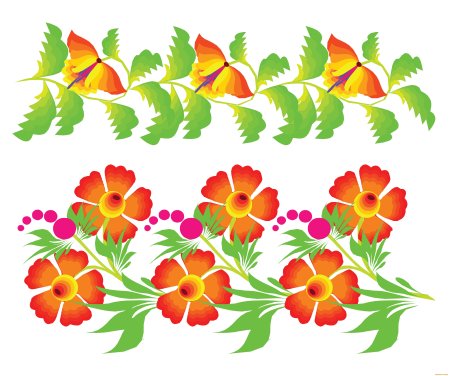 Цветочный орнамент ленточный