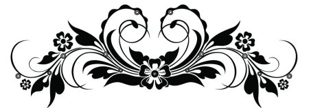 Цветочный орнамент в полосе