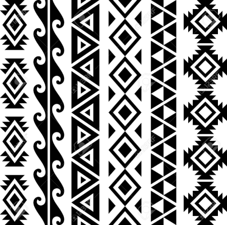 Черно белый орнамент индейский