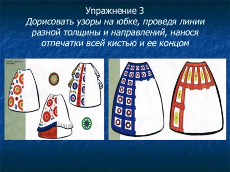 Дымковские узоры на юбке