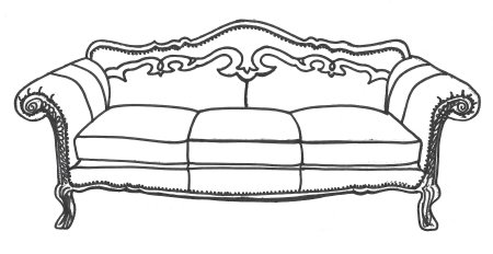 Диван рисовать