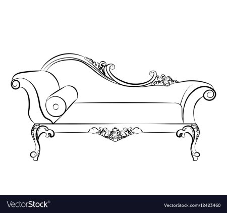 Диван в стиле Барокко карандашом
