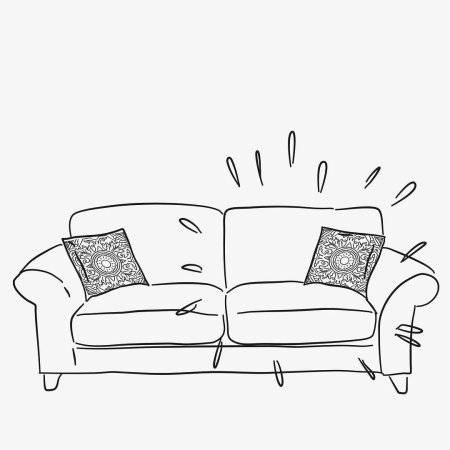 Диван рисунок линией