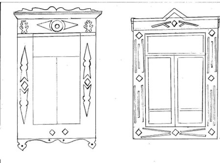Резные оконные рамы вектор