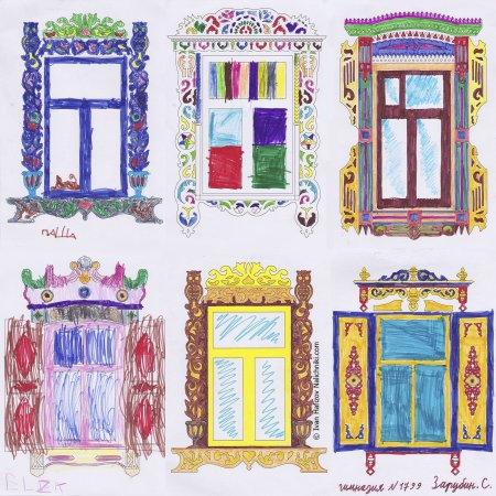 Рисунки на ставнях окон