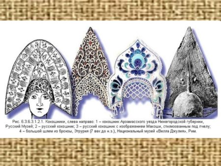 Кокошник в графике