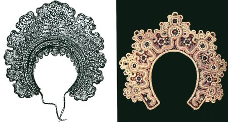 Декоративное рисование короны и кокошники