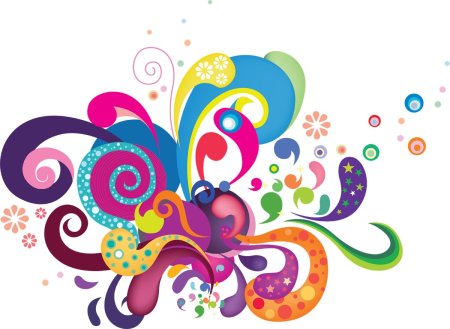 Разноцветные завитушки