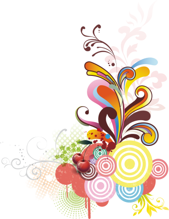 Цветной орнамент на прозрачном фоне