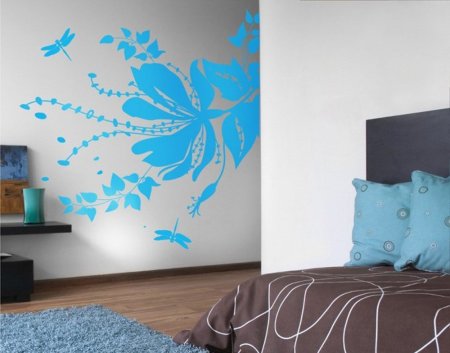 Узоры на стене краской водоэмульсионной