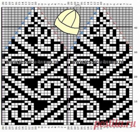 Узор жаккард для шапки