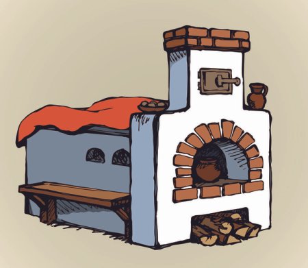Русская печь рисовать