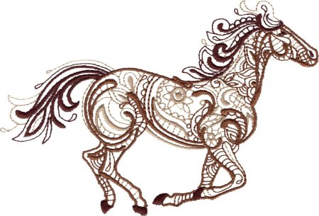 Джутовая филигрань лошадь