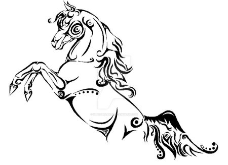 Орнамент конь