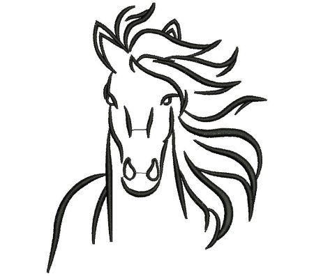 Лошадь с узором трафарет