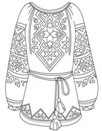 Русский народный костюм раскраска