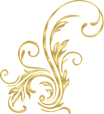 Золотые вензеля на прозрачном фоне