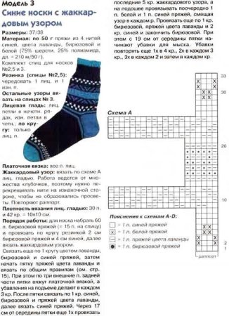 Носки с орнаментом спицами