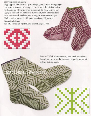 Жаккардовые носочки спицами схемы и описание