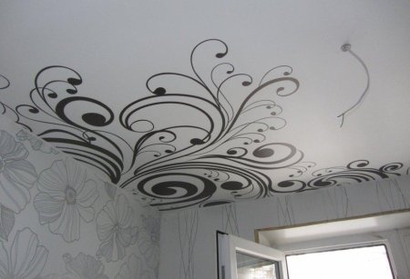 Натяжные потолки матовые с рисунком