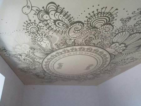 Тканевые потолки с узорами