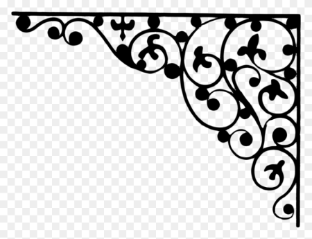 Орнамент угловой черно белый