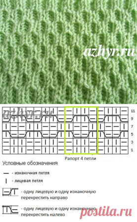 Вязка спицами соты описание