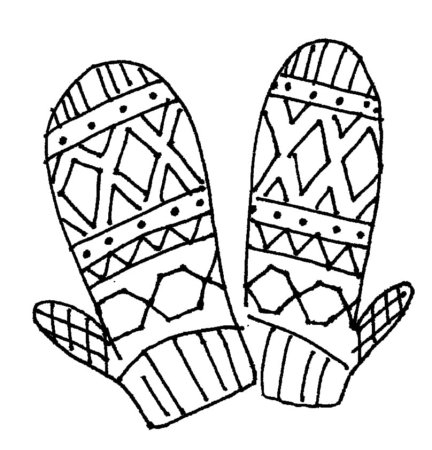 Варежка раскраска