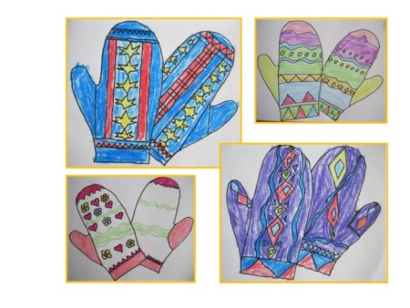 Рисование. Узор на рукавичках.