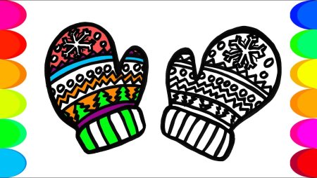 Варежка с орнаментом для рисования