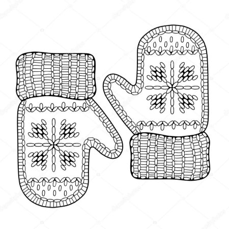 Варежки с орнаментом для раскрашивания