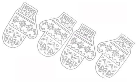 Трафарет варежки для вырезания