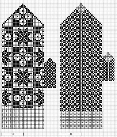 Варежки с северным орнаментом