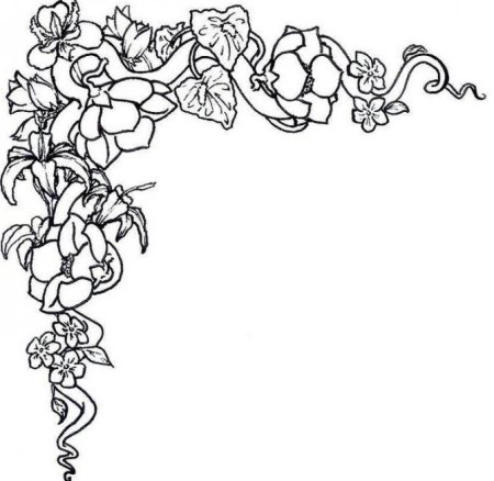 Цветочная рамка черно белая