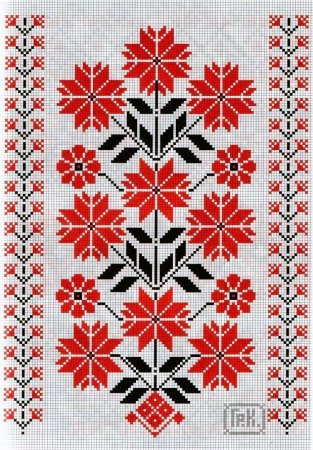 Украинский народный национальный рушник орнамент