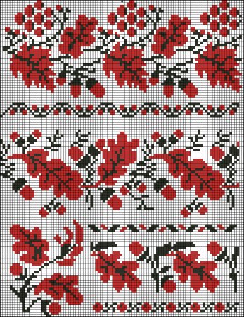 Схема рушника с калиной