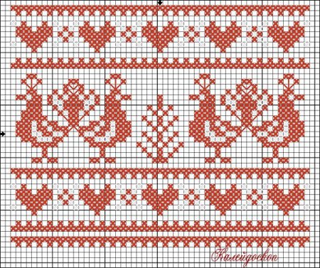 Узоры крестиком на полотенце