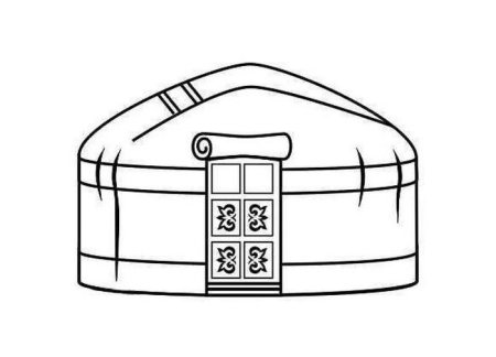 Бурятская юрта раскраска