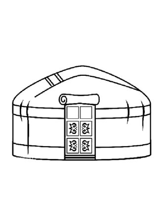 Юрта раскраска для детей