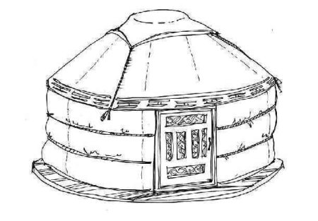 Жилище башкир.(юрта) рисунок