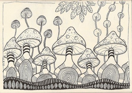 Дудлинг грибы