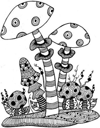 Зентангл грибы