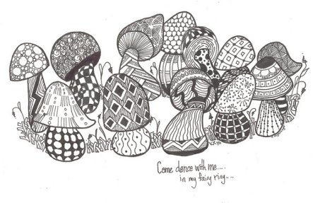 Зентангл грибы